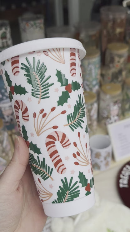 Candy cane cold cup